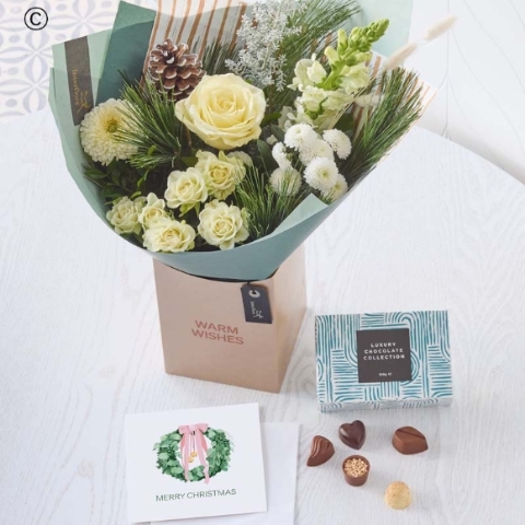 Lovely Winter Gift Box with Chocolates and Card