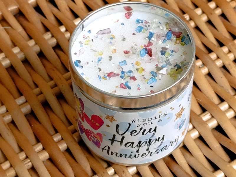 Happy Anniversary candle.